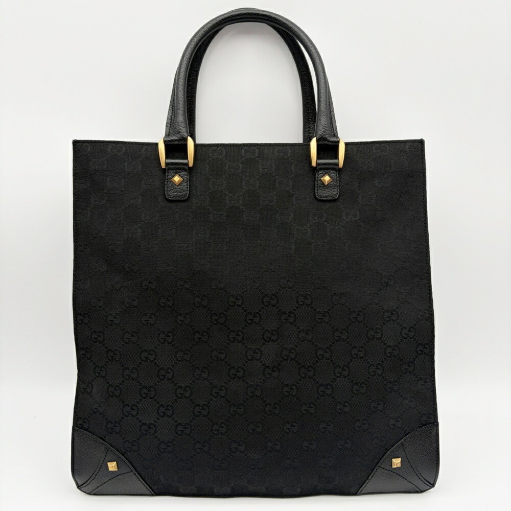 Gucci GG Canvas Tote Bag 120898 Black A4 Studs - Picture 3 of 16